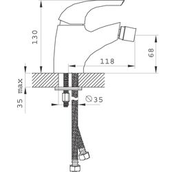 Baterie pentru bideu Ferro Genova VerdeLine BGE6VL (Chrome) Thumb
