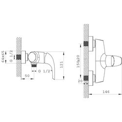 Baterie pentru dus Ferro Genova VerdeLine BGE7VL (Chrome) Thumb