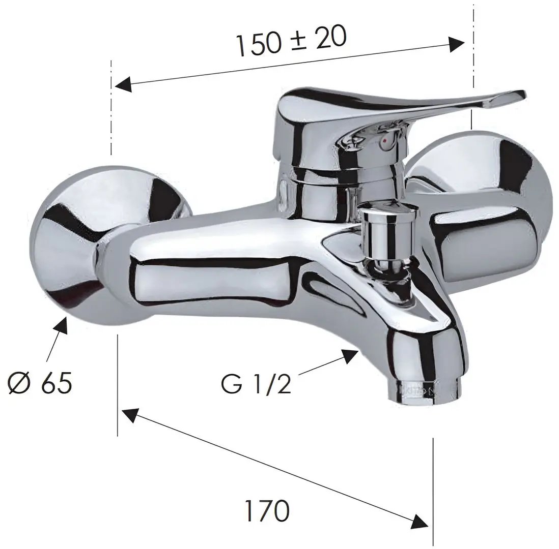 Baterie pentru cada si dus Remer Giga Four G054 (Chrome) - 2