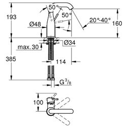 Смеситель для умывальника Grohe Essence 23463001 (Chrome) Thumb
