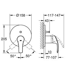 Смеситель для ванны и душа Grohe Eurosmart 24043002 (Chrome) Thumb