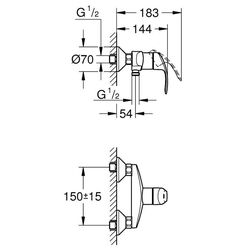 Baterie pentru dus Grohe Eurosmart 33555002 (Chrome) Thumb