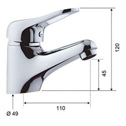 Baterie pentru lavoar Remer Kiss K11 2 (Chrome) Thumb