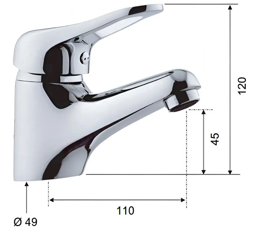 Baterie pentru lavoar Remer Kiss K11 2 (Chrome) - 2