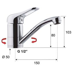 Baterie pentru lavoar Remer Kiss K11G (Chrome) Thumb