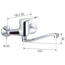 Baterie pentru chiuveta Remer Kiss K41S (Chrome) Thumb