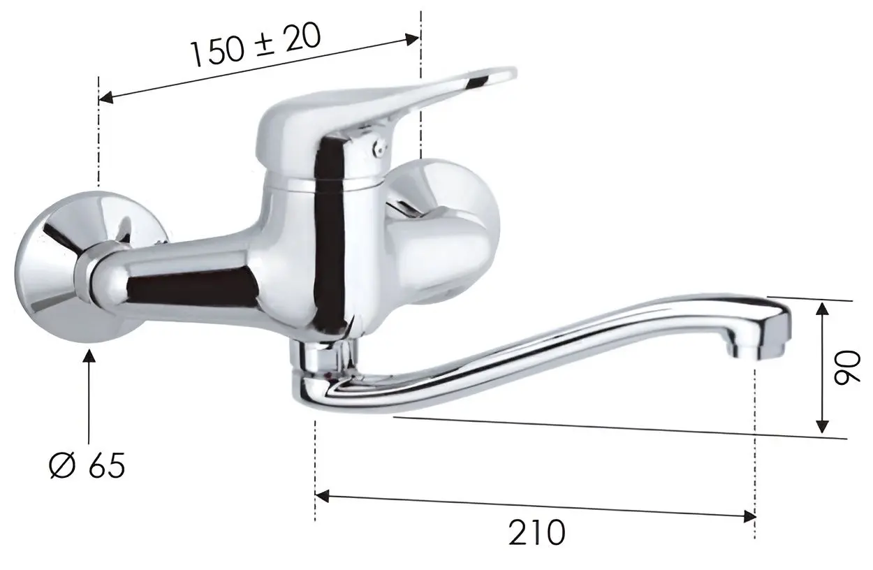 Baterie pentru chiuveta Remer Kiss K41S (Chrome) - 2