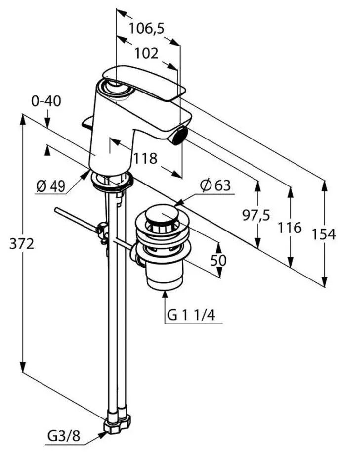 Смеситель Kludi Balance 522160575 (биде) - 3
