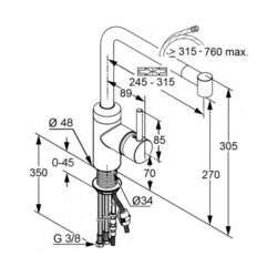 Смеситель Kludi L-Ine 428210577 (мойка) Thumb