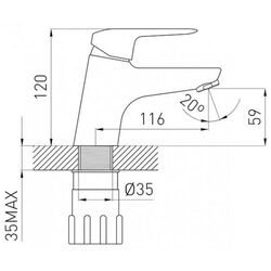 Baterie pentru lavoar Ferro Marena BMN2 (Chrome) Thumb