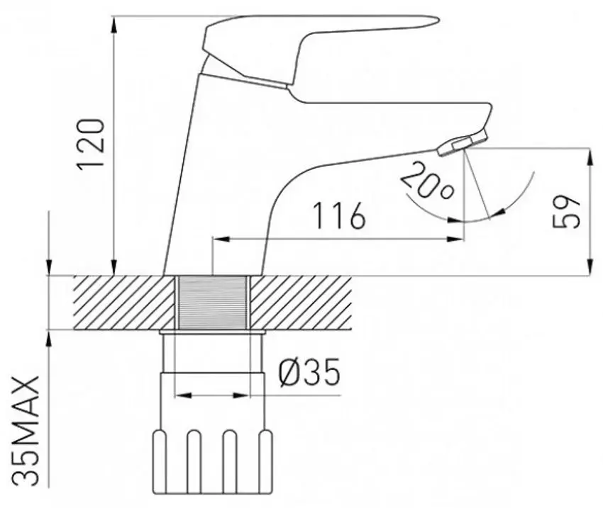 Baterie pentru lavoar Ferro Marena BMN2 (Chrome) - 2