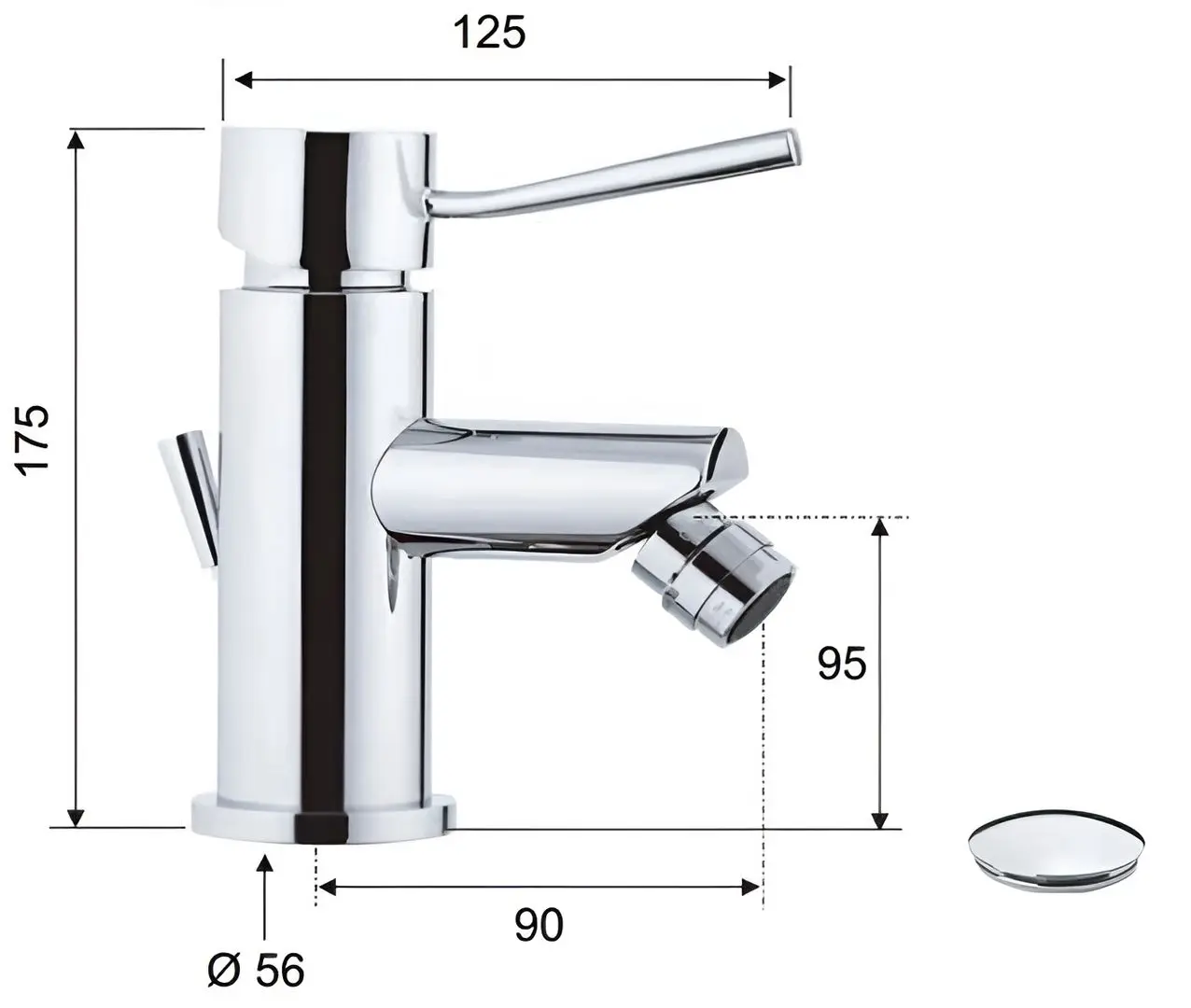 Baterie pentru bideu Remer Minimal N20 CS (Chrome) - 2