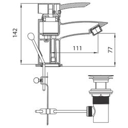 Baterie pentru lavoar Ferro Modena BTM2 (Chrome) Thumb