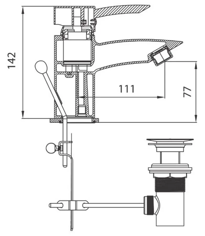 Baterie pentru lavoar Ferro Modena BTM2 (Chrome) - 3