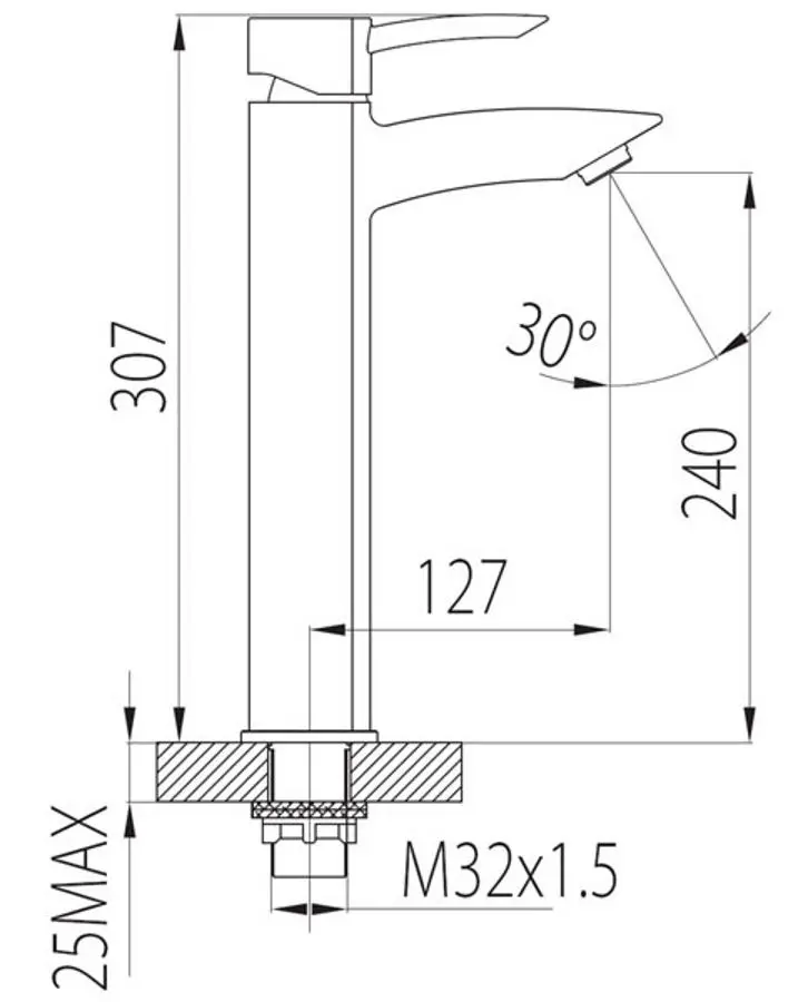 Baterie pentru lavoar Ferro Modena BTM2L (Chrome)
