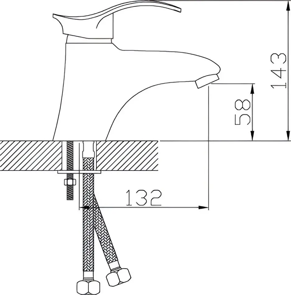 Смеситель для умывальника Potato P1001YX (Chrome) - 2