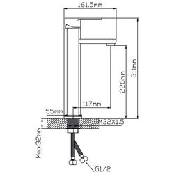 Смеситель для умывальника Potato P1006-2 (Chrome) Thumb