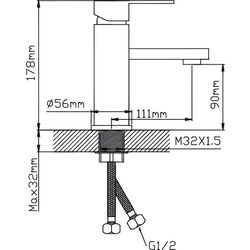 Смеситель для умывальника Potato P1039 (Chrome) Thumb
