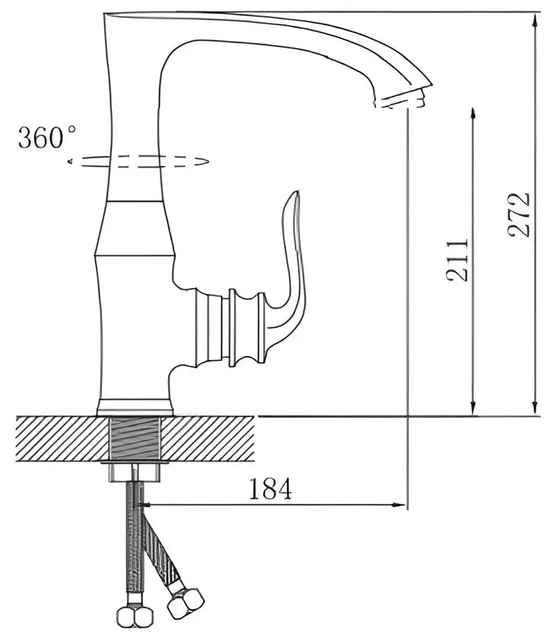 Смеситель для умывальника Potato P40219-2X (Bronze) - 2