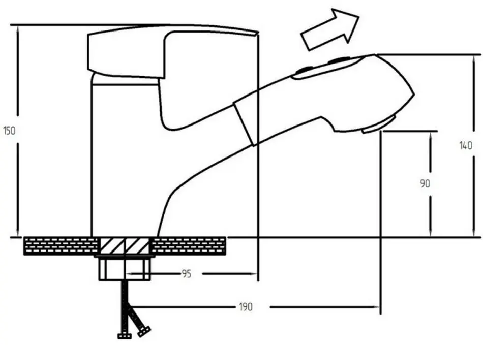 Смеситель для мойки Potato P6008X (Chrome) - 2