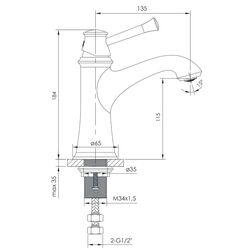 Baterie pentru lavoar Imprese Podzima Ledove ZMK01170101 (Chrome) Thumb