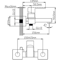 Смеситель для ванны и душа Potato P30226X (Chrome) Thumb