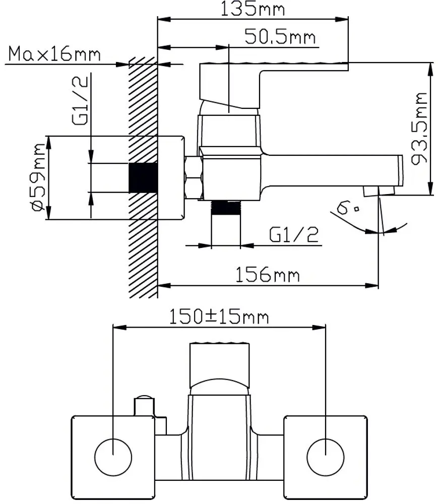 Смеситель для ванны и душа Potato P30226X (Chrome) - 2