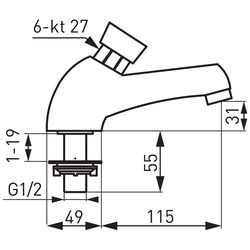 Robinet pentru lavoar Ferro Press Z200 (Chrome) Thumb