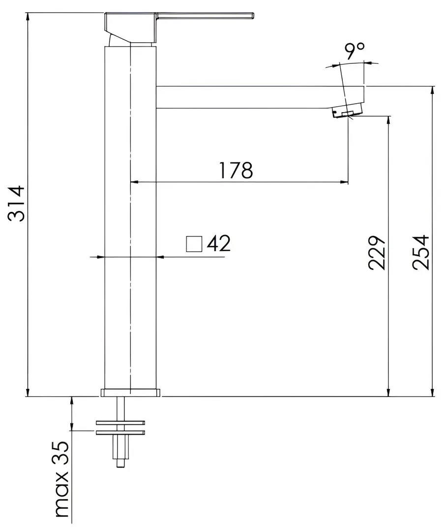 Baterie pentru lavoar Remer Qubika Q10L (Chrome) - 3