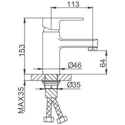 Baterie pentru lavoar Frud R072 R10072 (Chrome) Thumb