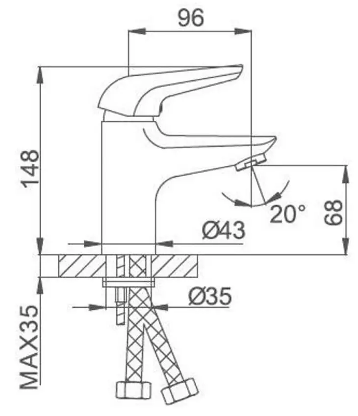 Baterie pentru lavoar Frud R102 R10102 (Chrome)