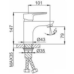 Baterie pentru lavoar Frud R105 R10105 (Chrome) Thumb