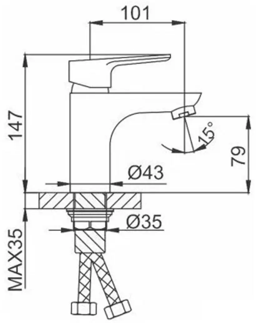 Baterie pentru lavoar Frud R105 R10105 (Chrome)