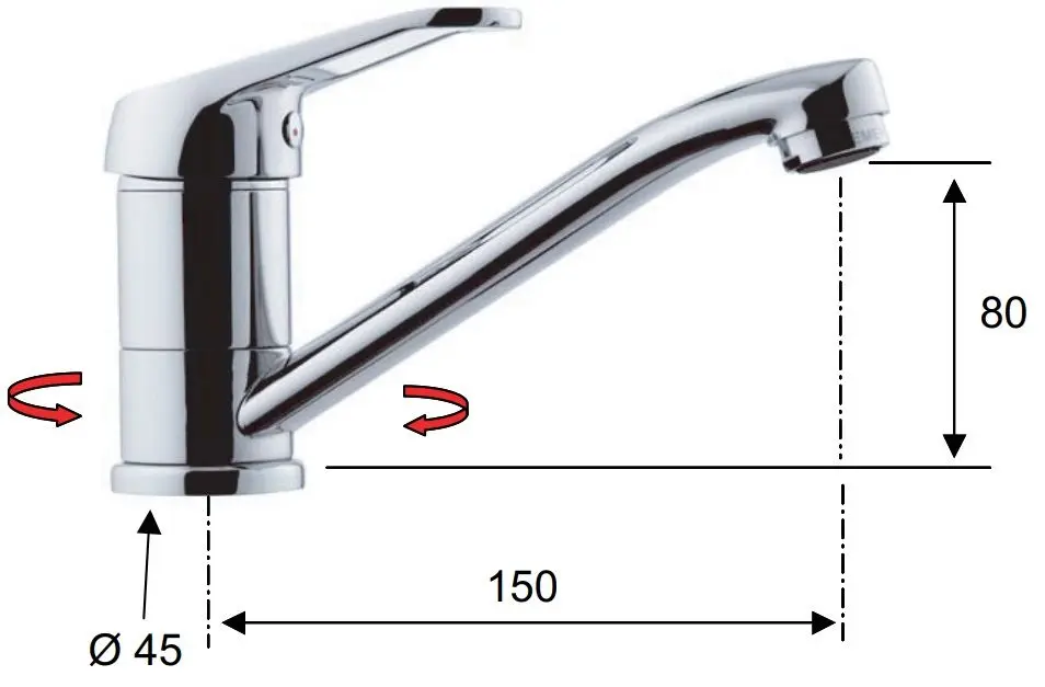 Baterie pentru lavoar Remer Remix R11 G M (Chrome) - 2