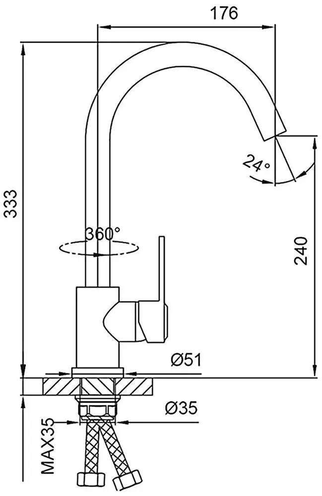 Смеситель для мойки Frud R42052-10 (Chrome)