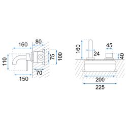 Baterie pentru lavoar Rea Lungo B0521 + Box (Chrome) Thumb