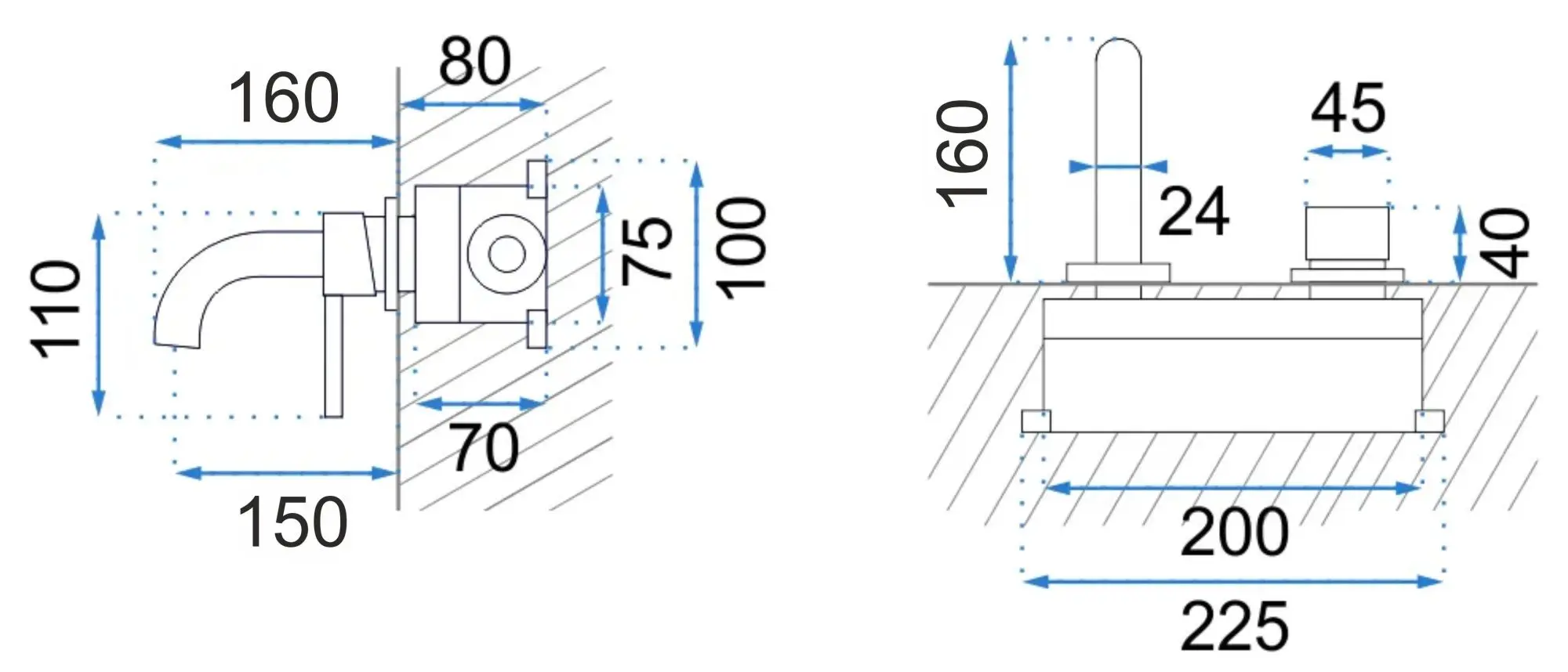 Baterie pentru lavoar Rea Lungo B0521 + Box (Chrome) - 4