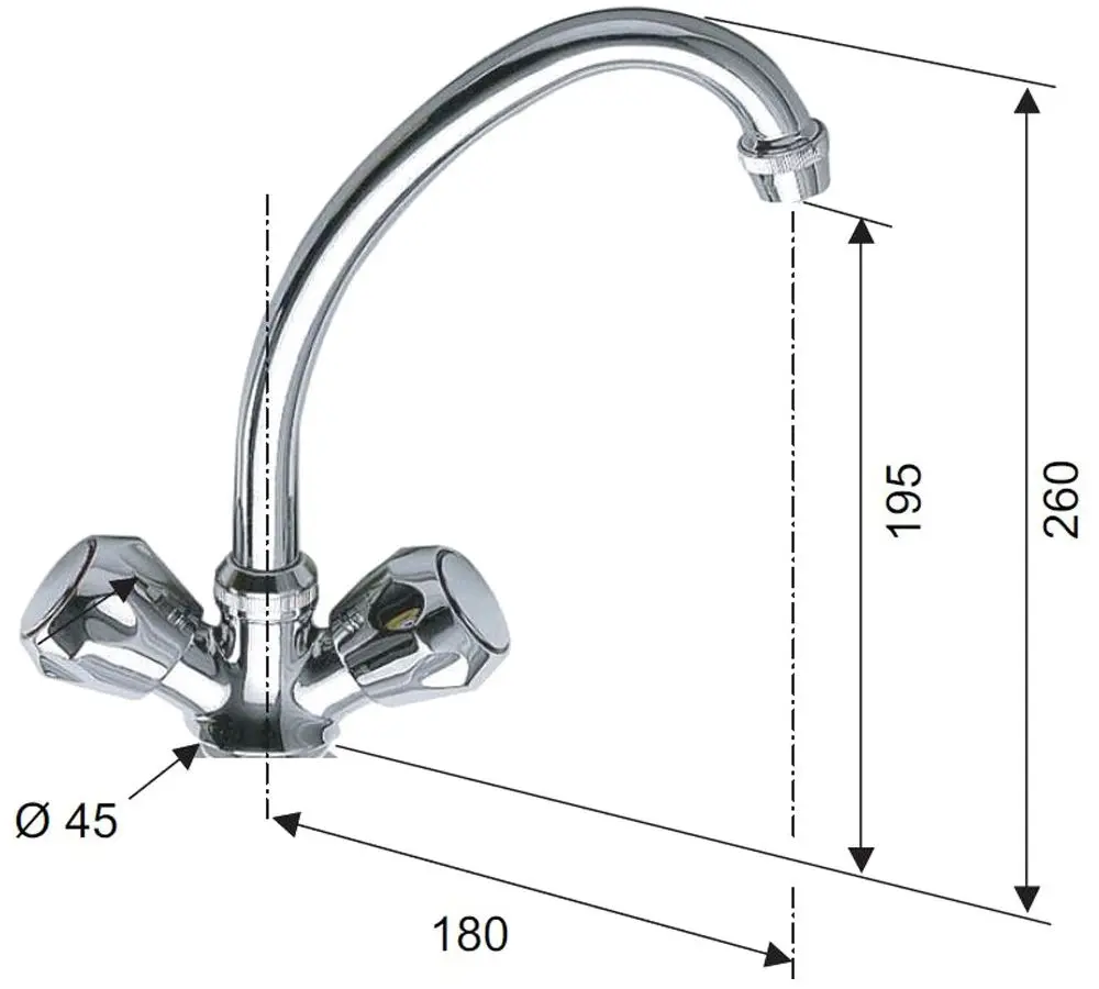 Baterie pentru chiuveta Remer 43Y (Chrome) - 2
