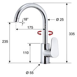 Baterie pentru chiuveta Remer Class Line L72 (Chrome) Thumb