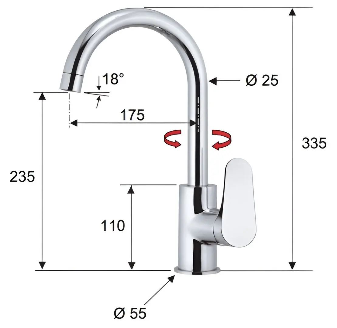 Baterie pentru chiuveta Remer Class Line L72 (Chrome) - 2