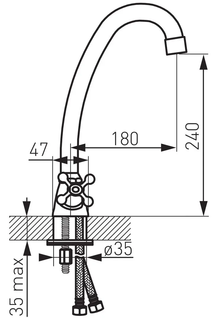 Baterie pentru chiuveta Ferro Retro XR4 (Chrome) - 2