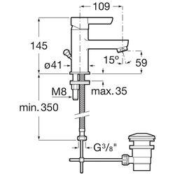 Baterie pentru lavoar Roca Saona A5A307AC0K (Chrome) Thumb