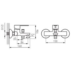 Смеситель для ванны и душа Ferro Savio BSV1 (Chrome) Thumb