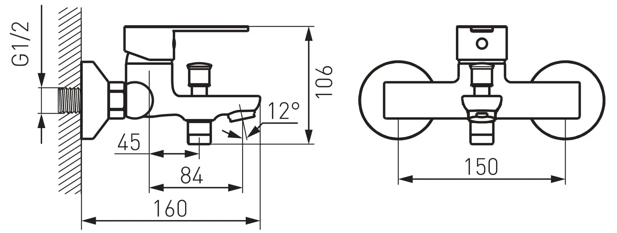 Смеситель для ванны и душа Ferro Savio BSV1 (Chrome)