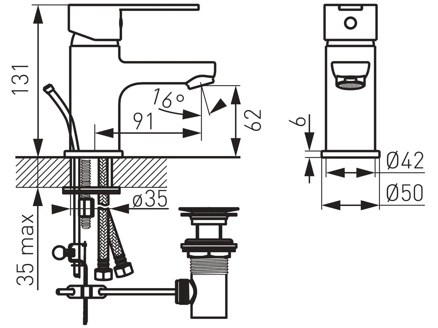 Baterie pentru lavoar Ferro Savio BSV2 (Chrome)