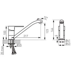 Baterie pentru chiuveta Ferro Savio BSV4 (Chrome) Thumb