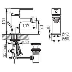 Смеситель для биде Ferro Savio BSV6 (Chrome) Thumb