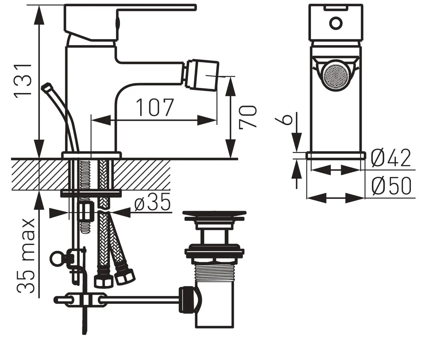 Смеситель для биде Ferro Savio BSV6 (Chrome)