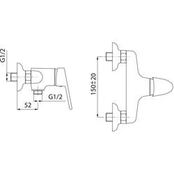 Baterie pentru dus Ferro Smile BSM77 (Chrome) Thumb