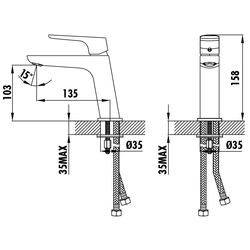 Baterie pentru lavoar Creavit Slope SP1500 (Chrome) Thumb